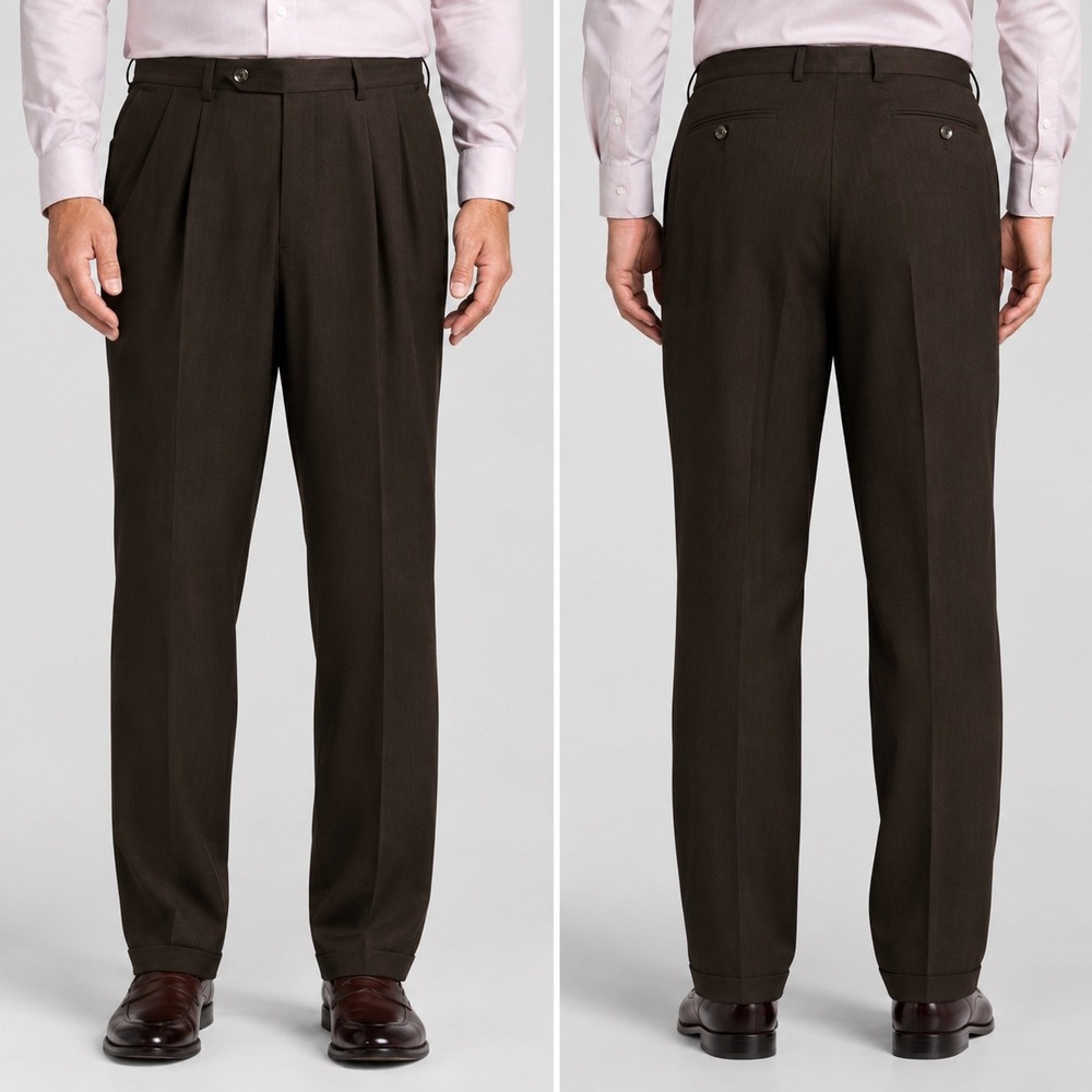 Oscar De La Renta Black Pinstripe Dress Pants